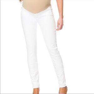 7 For All Mankind White Maternity Skinny Jeans